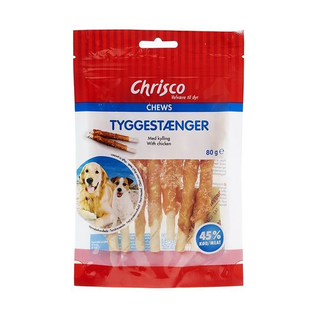 Chrisco Tyggestænger med kylling, 80 g ℮